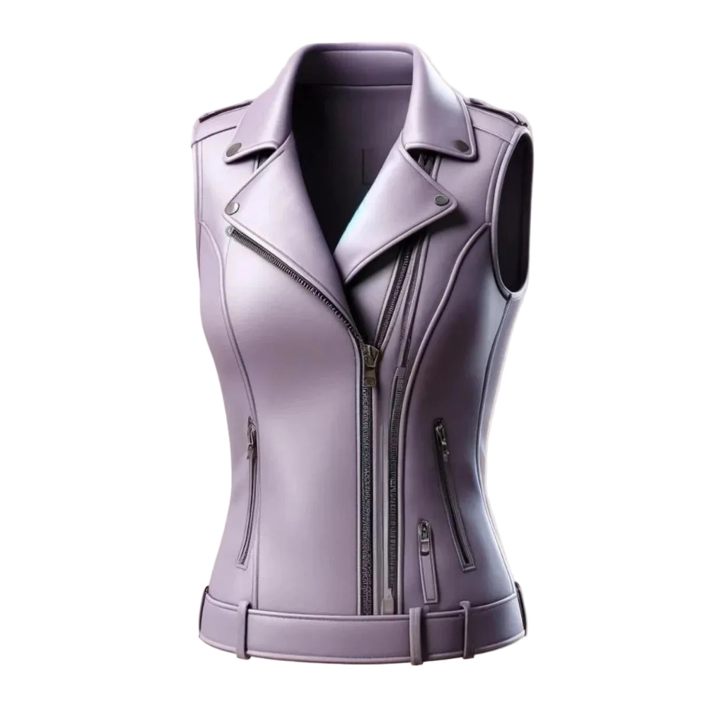 Charlotte Purple Leather Vest for Women