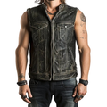 Nico Men Distressed Leather Vest