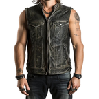 Nico Men Distressed Leather Vest