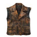 Aziel Distressed Genuine Leather Vest