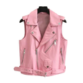 Handmade Pink Genuine Leather Biker Vest