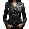 Paula Black Biker Leather Jacket
