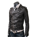 Slim Fit Belted Rider Vintage Classic Jacket