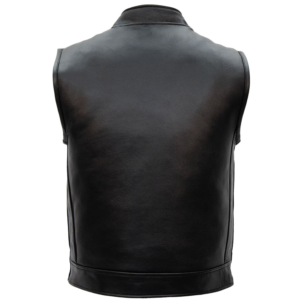 Hot Leathers VSM1052 Men's Black 'Patriotic' Motorcycle Club style Conceal and Carry Leather Biker Vest