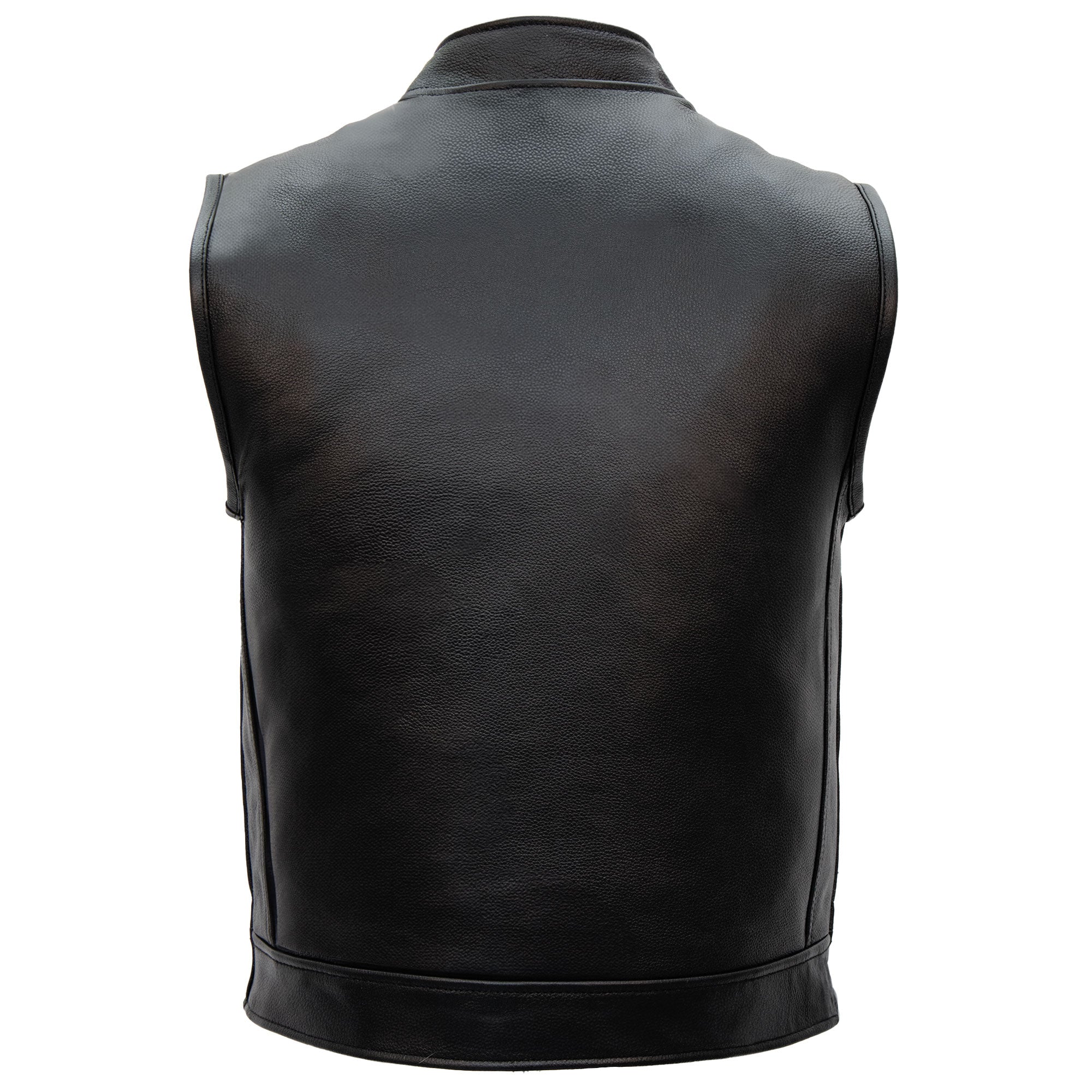 Hot Leathers VSM1054 Men’s Black 'Skull Flag' Motorcycle Club style Conceal and Carry Leather Biker Vest