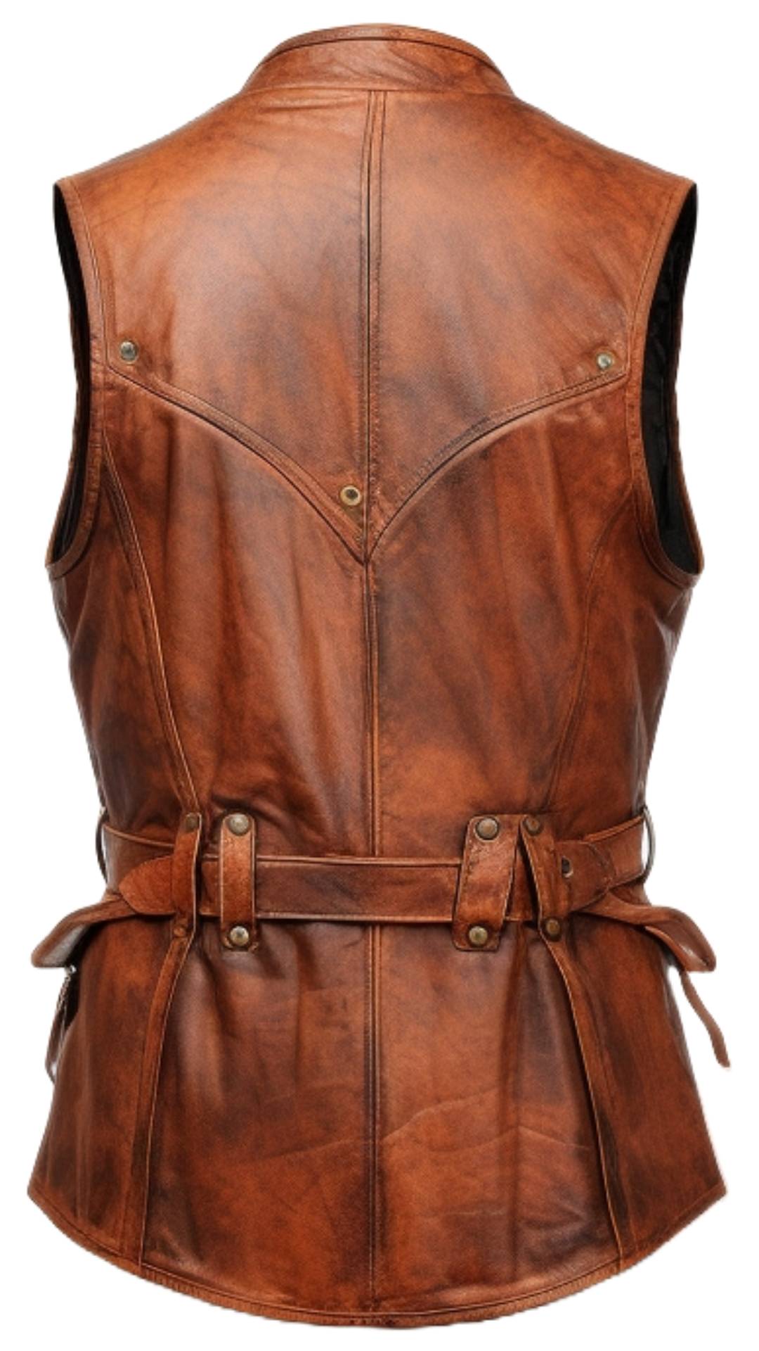 Classic Genuine Leather Motorcycle Vest