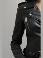 Paula Black Biker Leather Jacket