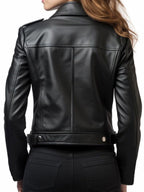 Paula Black Biker Leather Jacket