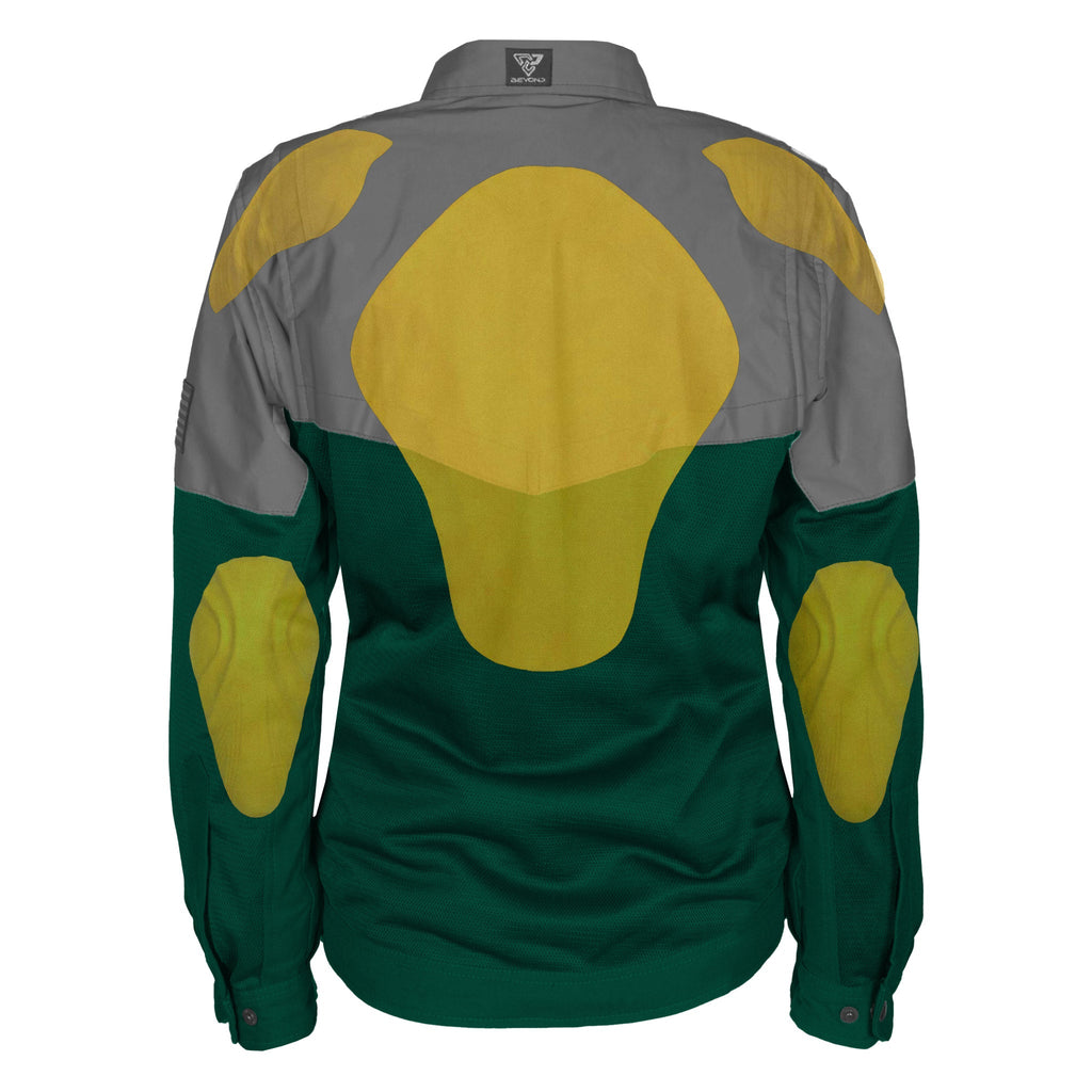 Summer Mesh Reflective Shirt Dark Green Nebula for Women