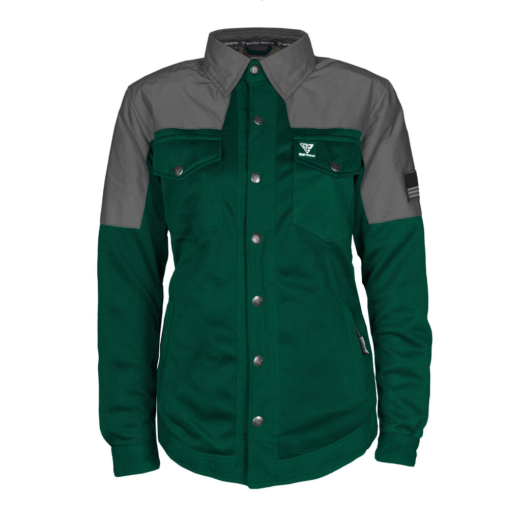 Summer Mesh Reflective Shirt Dark Green Nebula for Women