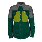Summer Mesh Reflective Shirt Dark Green Nebula for Women