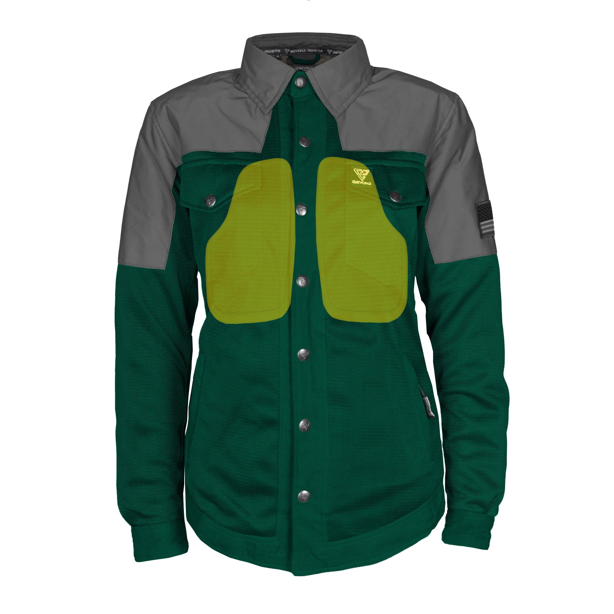 Summer Mesh Reflective Shirt Dark Green Nebula for Women