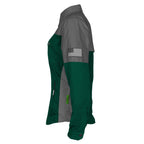 Summer Mesh Reflective Shirt Dark Green Nebula for Women
