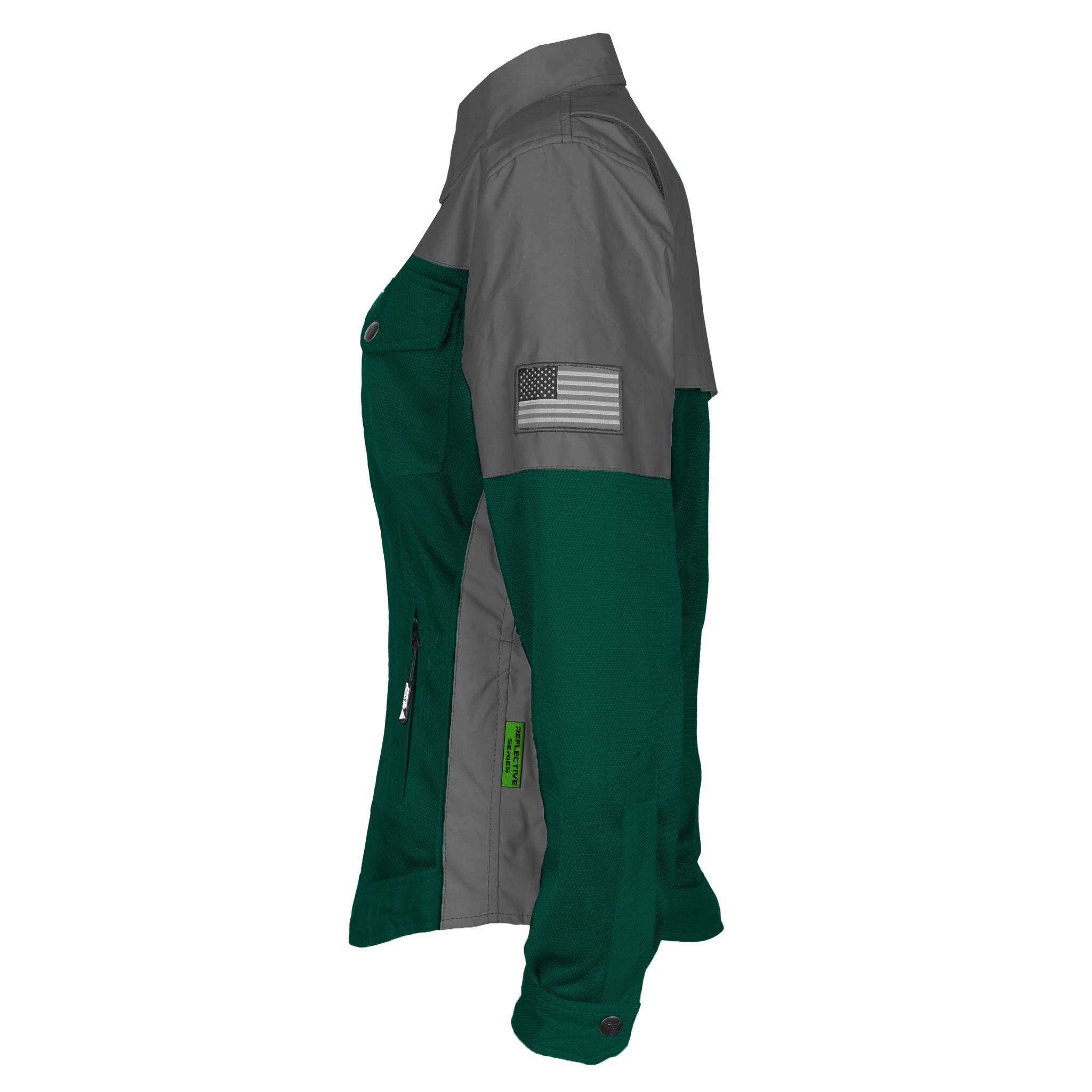 Summer Mesh Reflective Shirt Dark Green Nebula for Women