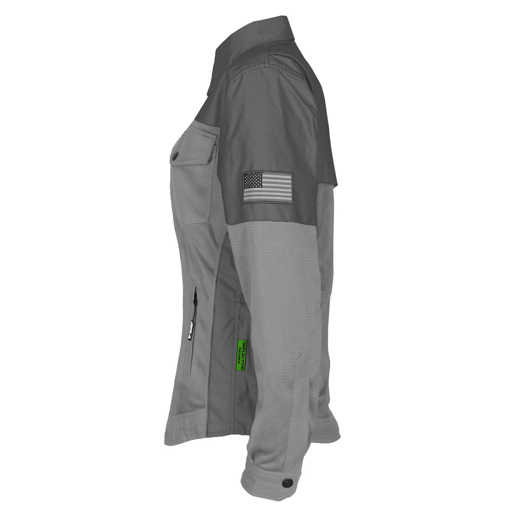 Summer Mesh Reflective Shirt Dark Grey Nebula for Women