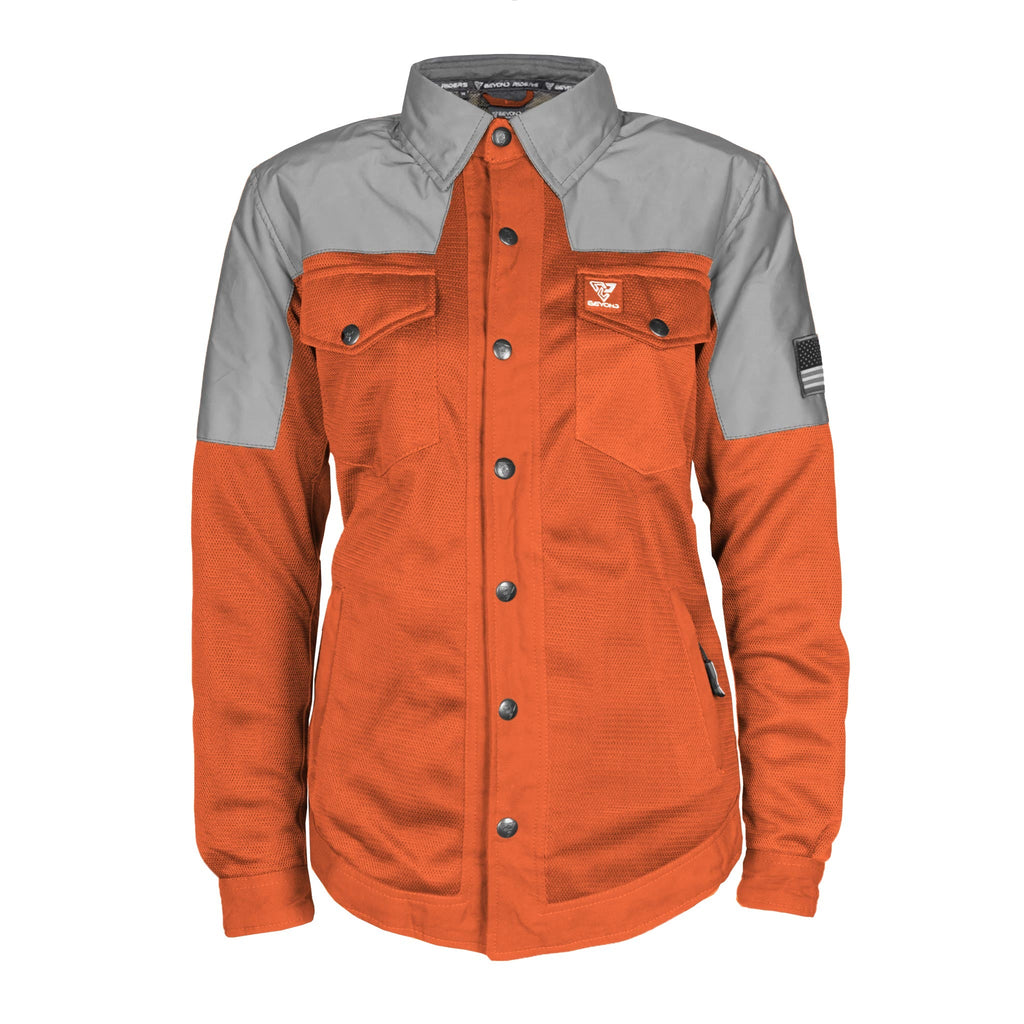 Summer Mesh Reflective Shirt Orange Eclipse for Women