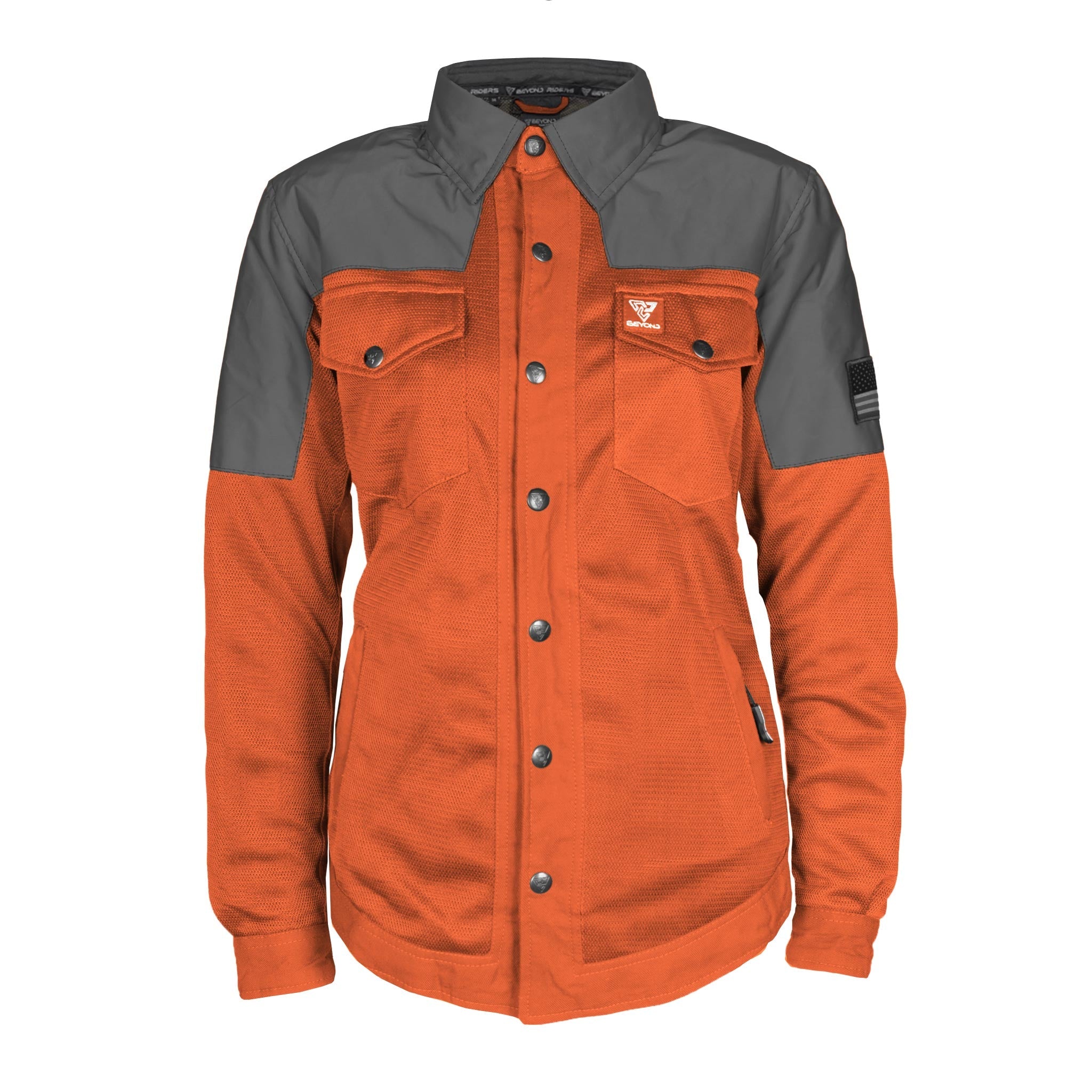 Summer Mesh Reflective Shirt Orange Nebula for Women