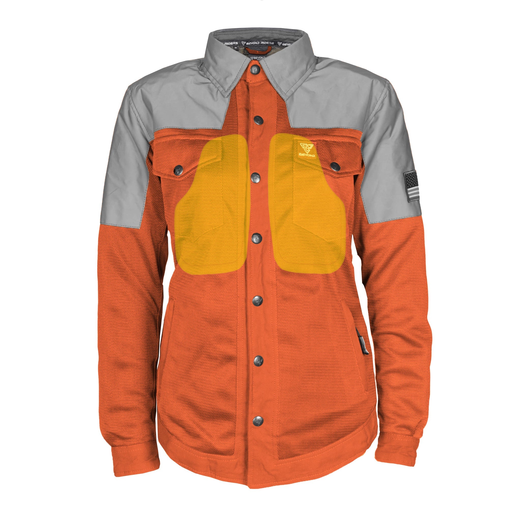 Summer Mesh Reflective Shirt Orange Eclipse for Women
