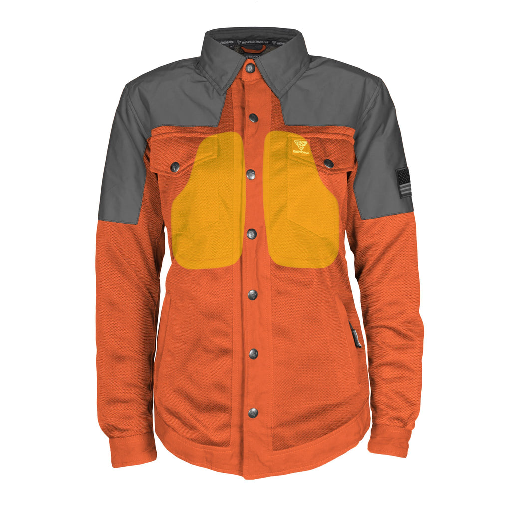 Summer Mesh Reflective Shirt Orange Nebula for Women