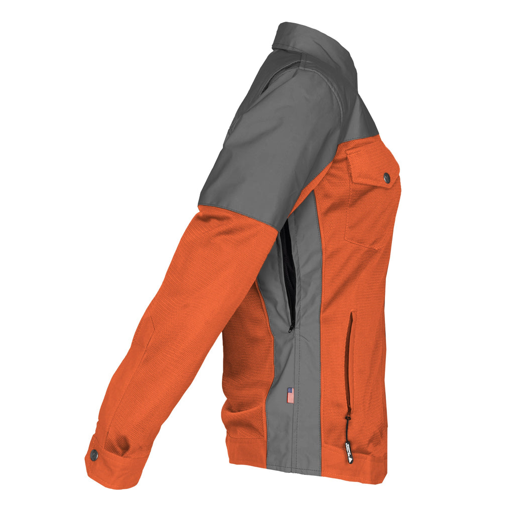 Summer Mesh Reflective Shirt Orange Nebula for Women