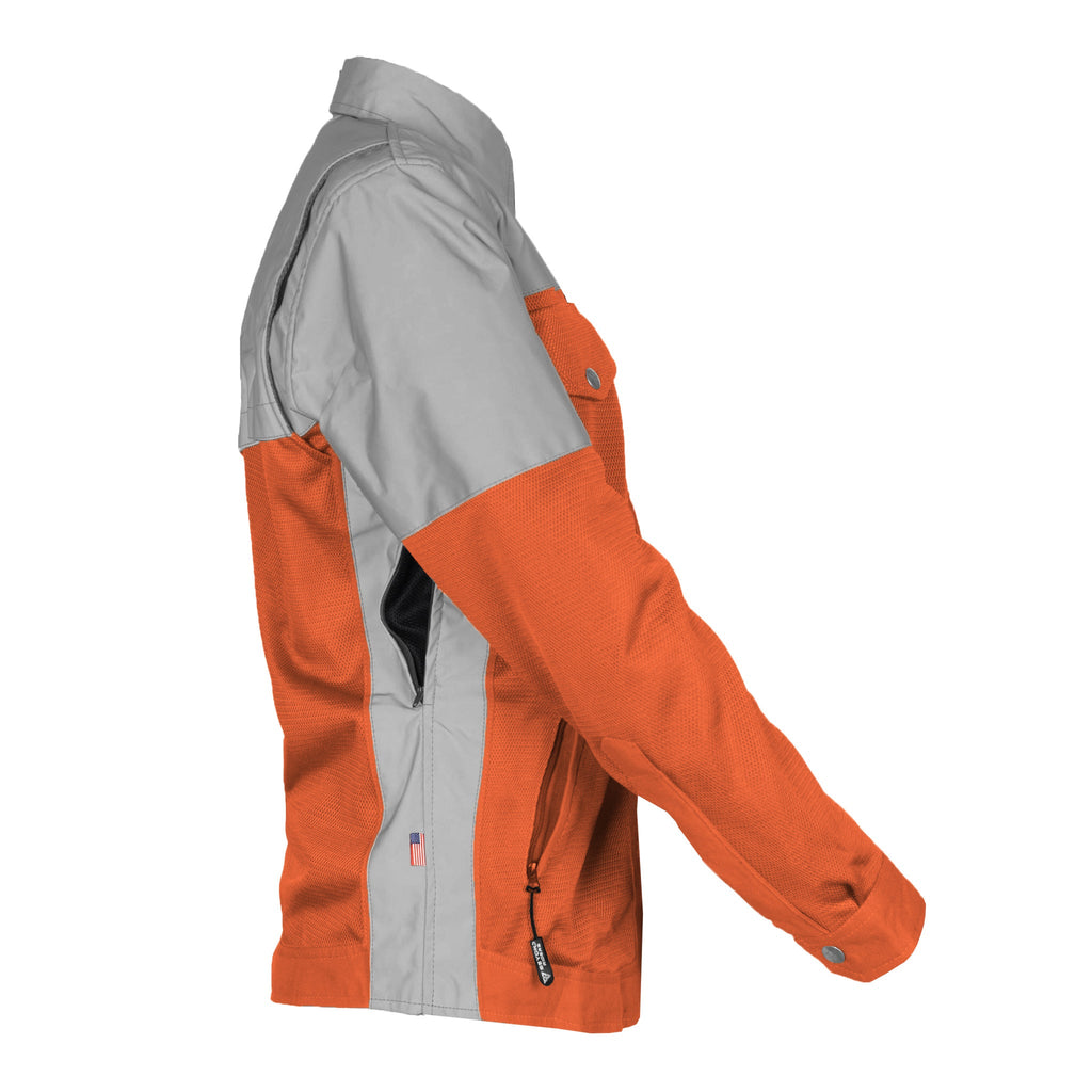 Summer Mesh Reflective Shirt Orange Eclipse for Women