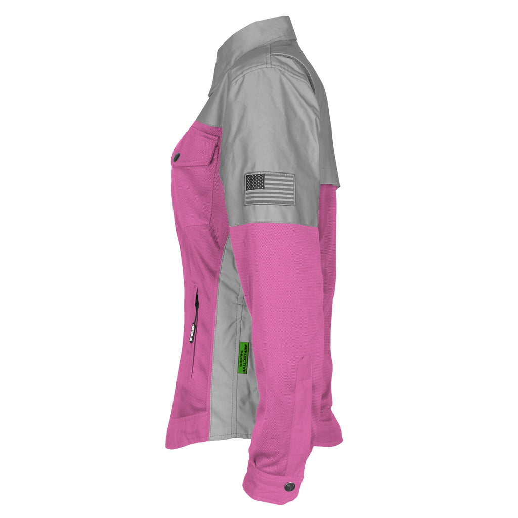 Summer Mesh Reflective Shirt Pink Eclipse for Women