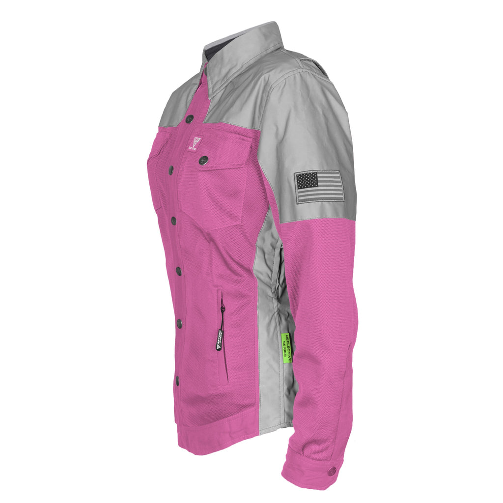 Summer Mesh Reflective Shirt Pink Eclipse for Women