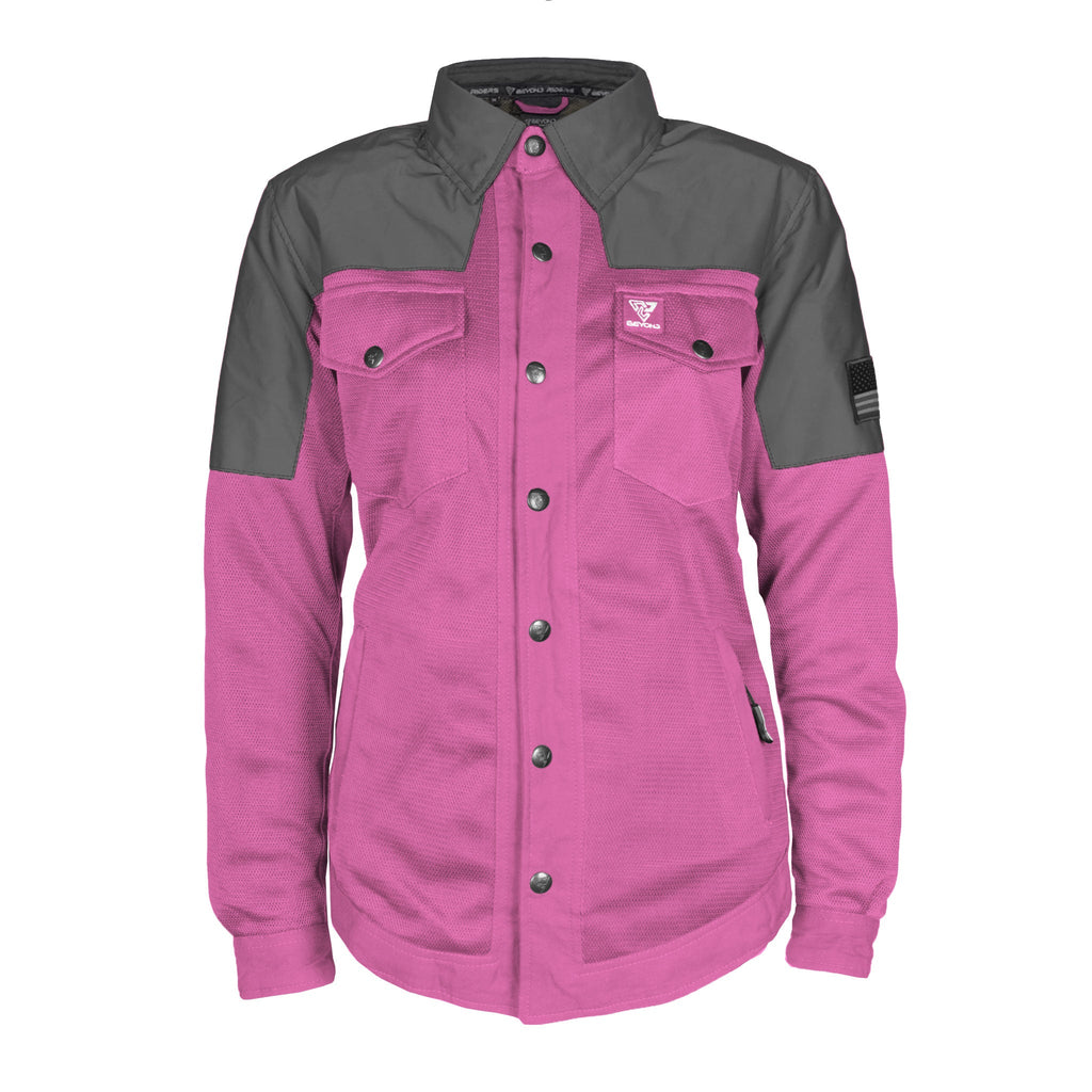 Summer Mesh Reflective Shirt Pink Nebula for Women