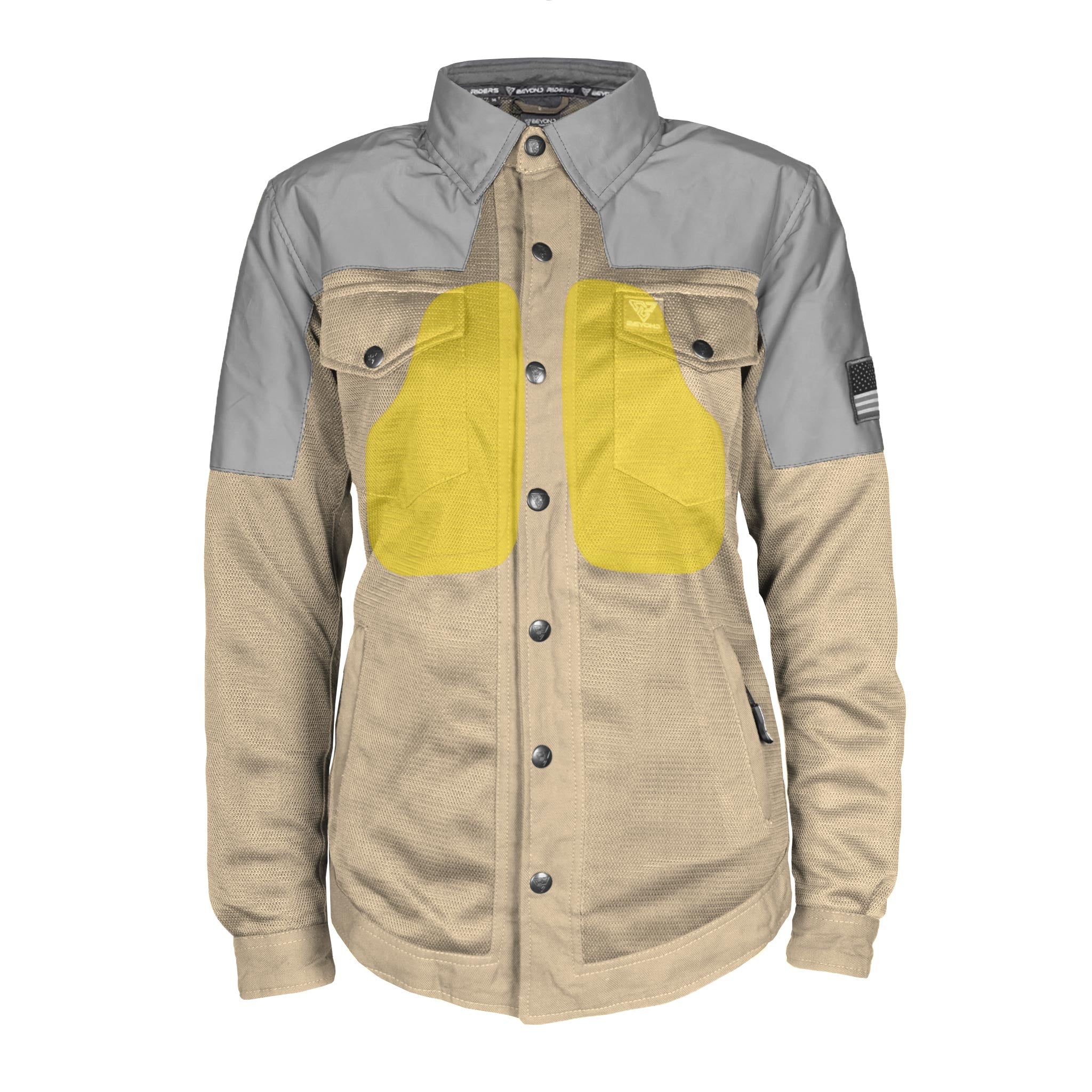 Summer Mesh Reflective Shirt Khaki Eclipse for Women