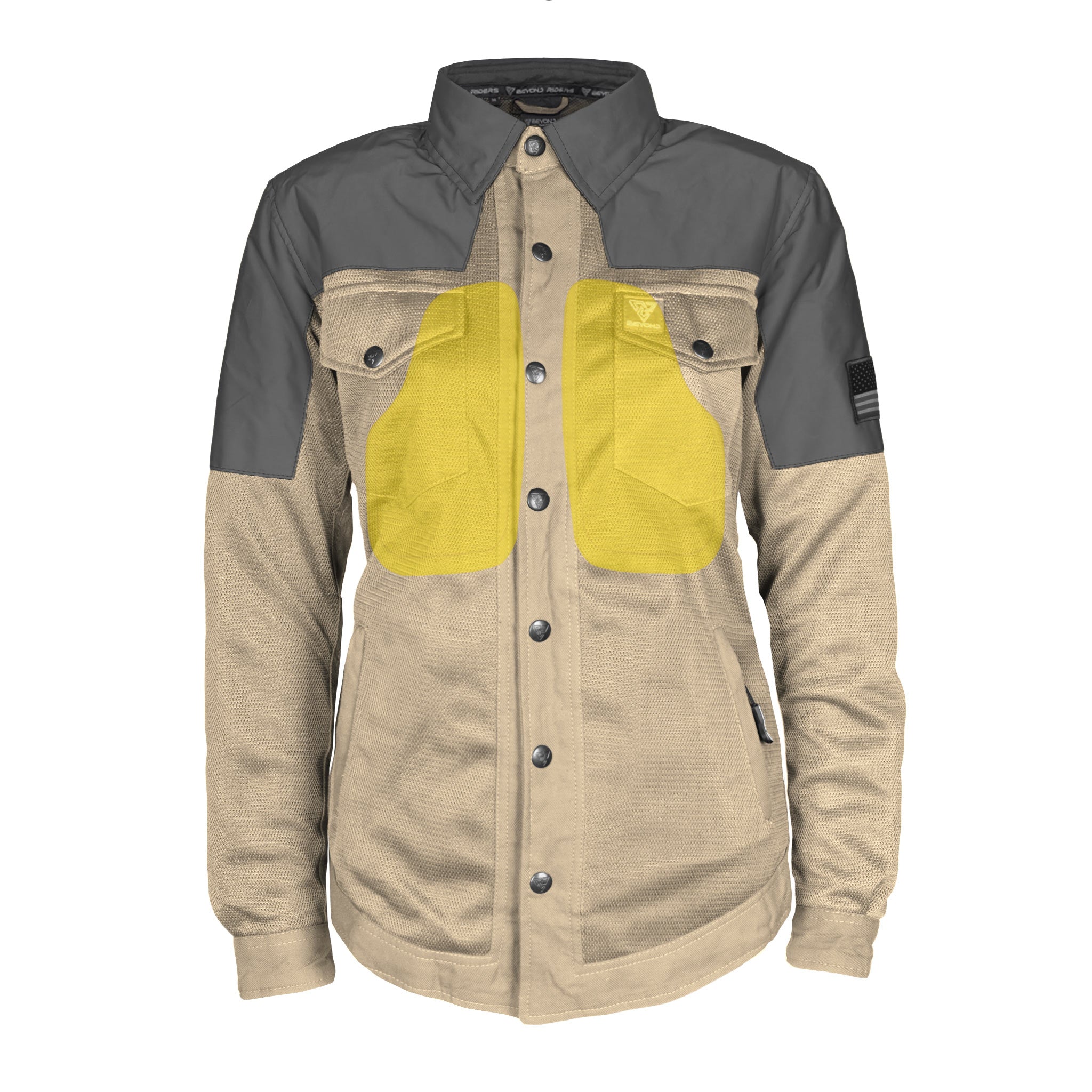Summer Mesh Reflective Shirt Khaki Nebula for Women