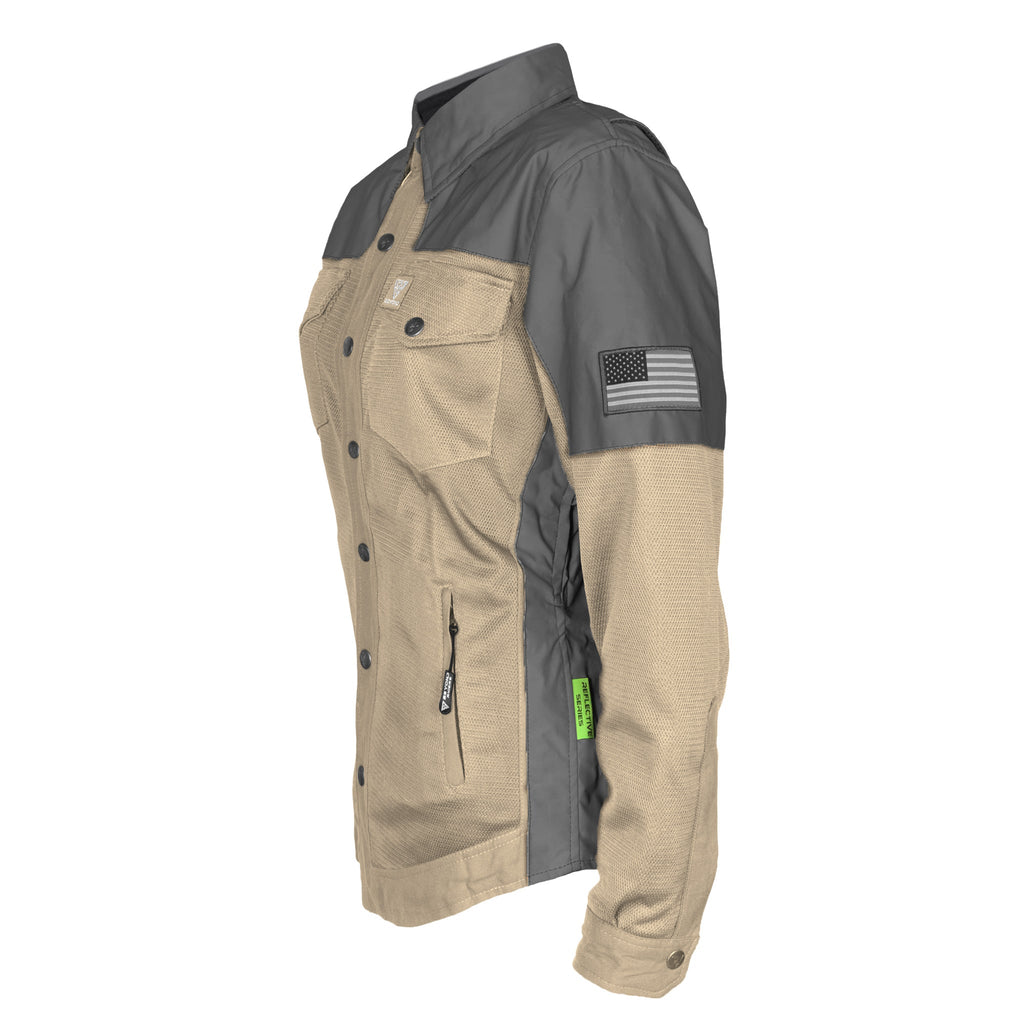 Summer Mesh Reflective Shirt Khaki Nebula for Women