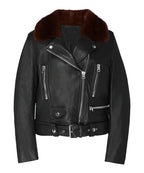 Shearling Motorcycle Leather Jacket