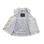 Beryl - Women's Motorcycle Leather Vest - White
