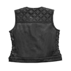 Bonnie - Women's Motorcycle Leather Vest - Diamond Quilt