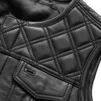 Bonnie - Women's Motorcycle Leather Vest - Diamond Quilt