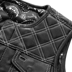 Bonnie - Women's Motorcycle Leather Vest - Diamond Quilt
