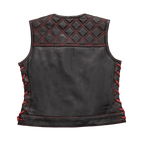 Bonnie - Women's Motorcycle Leather Vest - Diamond Quilt