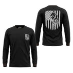 Men's Long Sleeve T-Shirt with American Eagle & Flag Print