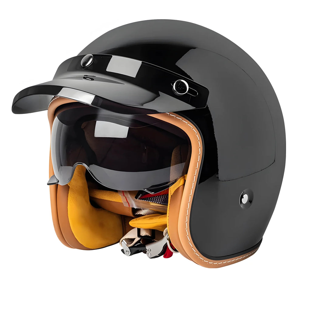 The Street King Vintage Open Face Motorcycle Helmet
