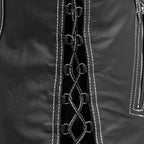 Cindy -  Women's Motorcycle Leather Vest Black