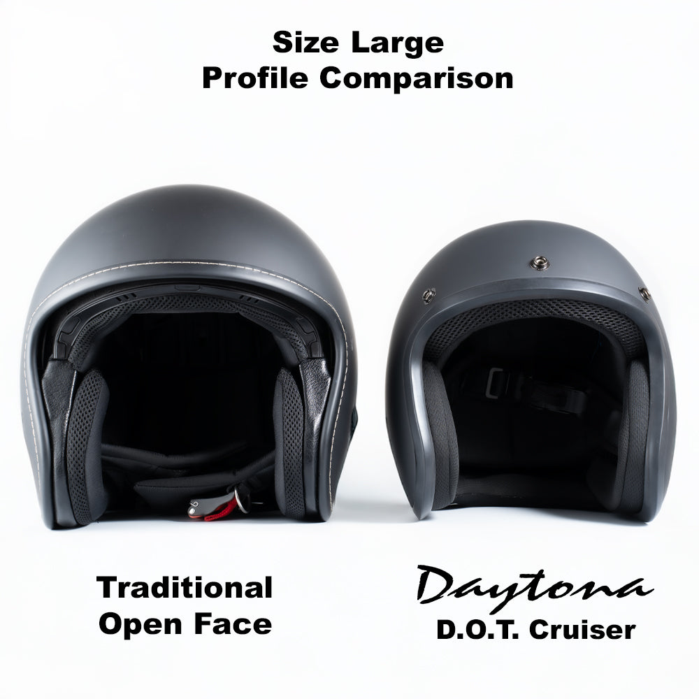 DOT Approved Daytona Cruiser Open Face Motorcycle Helmet - Men, Women & Youth - With Visor & Graphics - W/ Butterfly