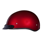 DOT Approved Daytona Skull Cap Half Shell Motorcycle Helmet - Beanie Style for Motorcycles, Cruisers, Scooters, and Mopeds - Black Cherry