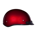 DOT Approved Daytona Skull Cap Half Shell Motorcycle Helmet - Beanie Style for Motorcycles, Cruisers, Scooters, and Mopeds - Black Cherry