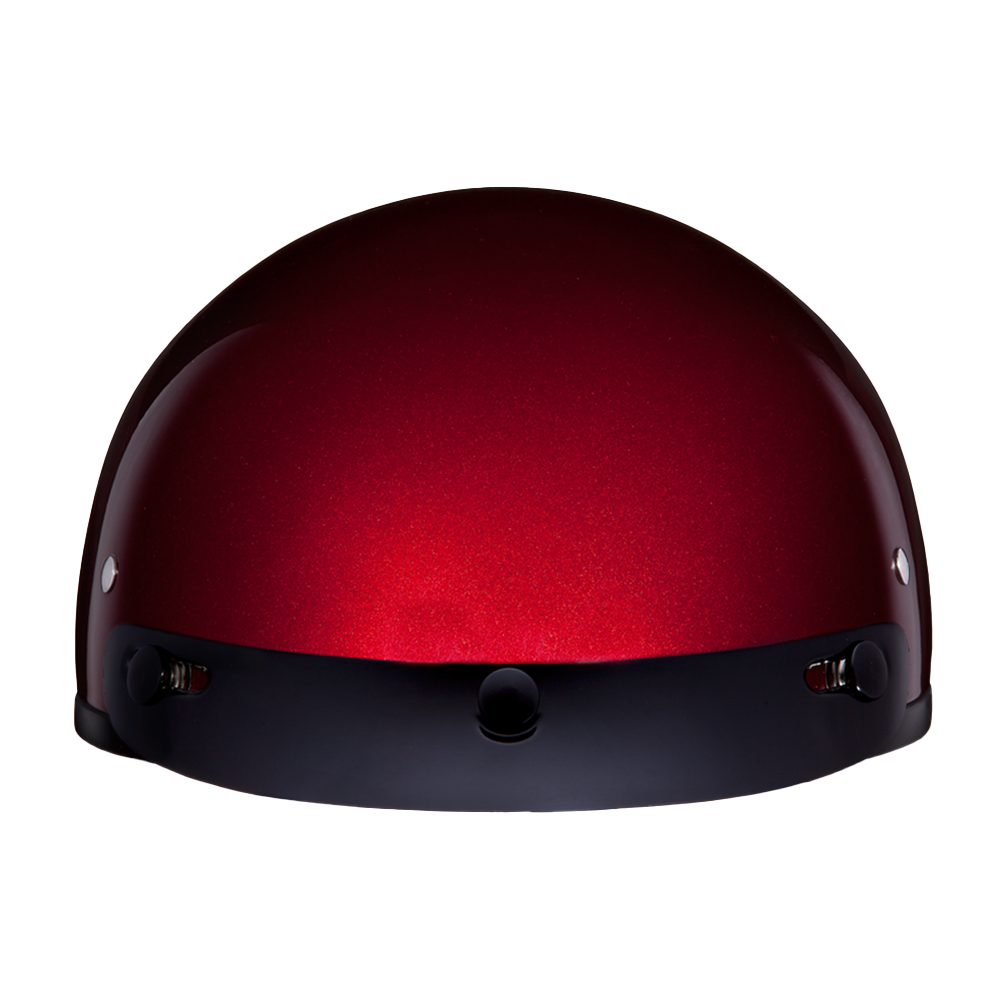 DOT Approved Daytona Skull Cap Half Shell Motorcycle Helmet - Beanie Style for Motorcycles, Cruisers, Scooters, and Mopeds - Black Cherry
