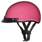 DOT Approved Daytona Skull Cap Half Shell Motorcycle Helmet - Beanie Style for Motorcycles, Cruisers, Scooters, and Mopeds - Hi-Gloss Pink