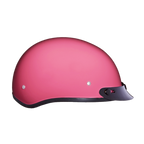 DOT Approved Daytona Skull Cap Half Shell Motorcycle Helmet - Beanie Style for Motorcycles, Cruisers, Scooters, and Mopeds - Hi-Gloss Pink