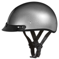 DOT Approved Daytona Skull Cap Half Shell Motorcycle Helmet - Beanie Style for Motorcycles, Cruisers, Scooters, and Mopeds - Silver Metallic