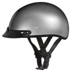 DOT Approved Daytona Skull Cap Half Shell Motorcycle Helmet - Beanie Style for Motorcycles, Cruisers, Scooters, and Mopeds - Silver Metallic