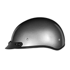 DOT Approved Daytona Skull Cap Half Shell Motorcycle Helmet - Beanie Style for Motorcycles, Cruisers, Scooters, and Mopeds - Silver Metallic