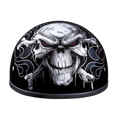 DOT Approved Daytona Motorcycle Half Face Helmet - Skull Cap Graphics for Men & Women, Scooters, ATVs, UTVs & Choppers - W/ Cross Bones